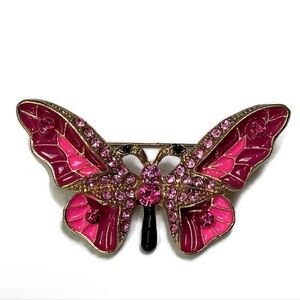 Pink Butterfly Brooch